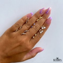 "Bound" Infinity earrings in gold with stones