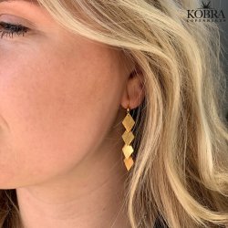 "Harlekin" 18 karat forgyldte diamant formet reringe