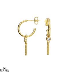 "Pippi" guld "slange" reringe med hvide sten