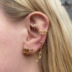 "Felicity" Small four-leaf clover earrings in gilt