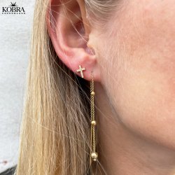 "Helium" 18 karat forgyldte reringe med guld kugler