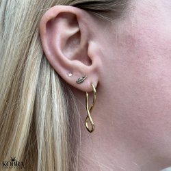 "Merle" 18 karat forgyldte sm fjer reringe