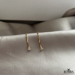 "Lisa" rehnger med hvid sten i 18 karat forgyldt