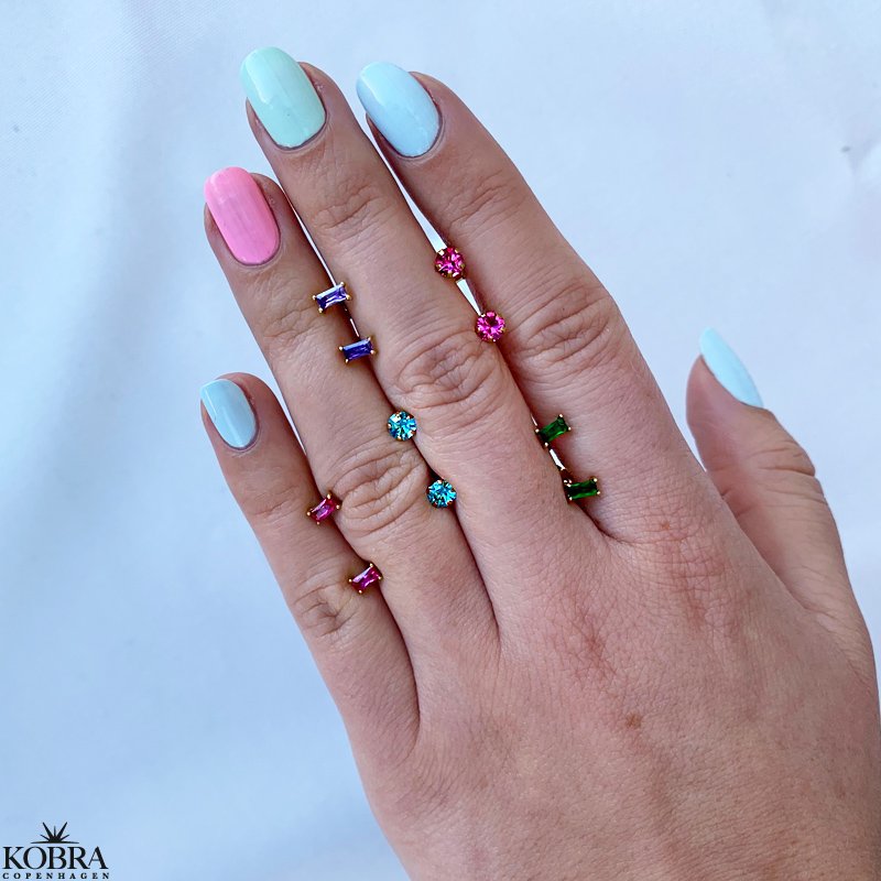 "Tulip" sm guld restikker i forskellige farver