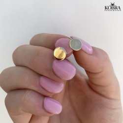 "Eternity" Small gold-plated ear studs with plate