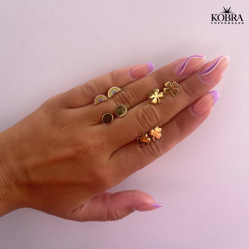 "Rainbow"  Gold-plated earrings with enamel rainbow