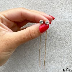 "Vanilla" 18 karat forgyldte retrde med hvide sten