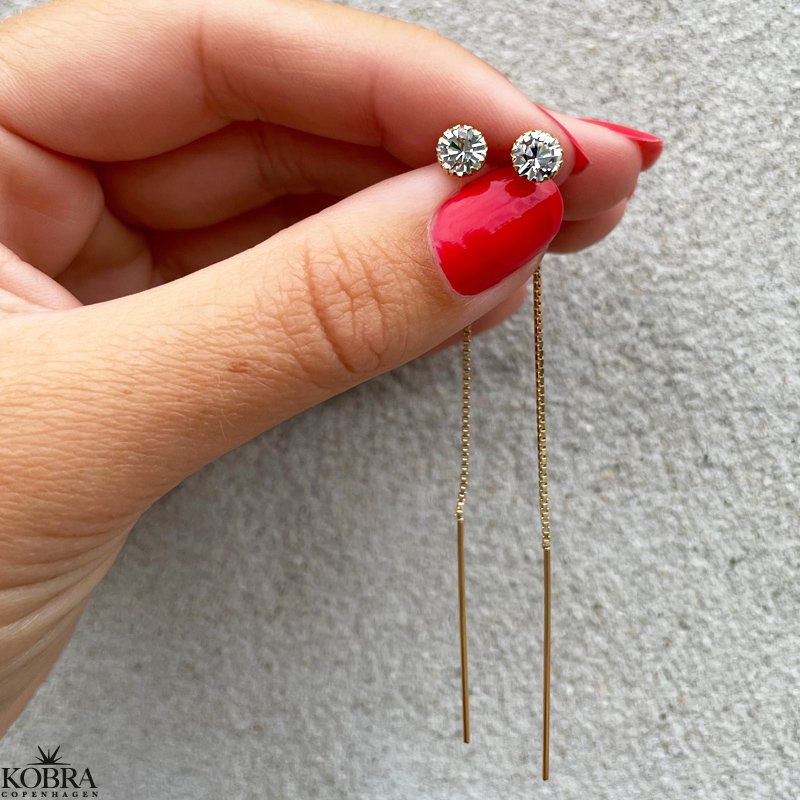 "Vanilla" 18 karat forgyldte retrde med hvide sten