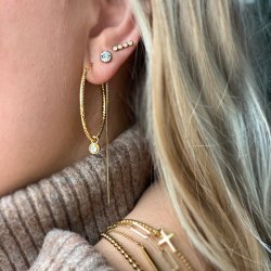 "Vanilla" 18 karat forgyldte retrde med hvide sten