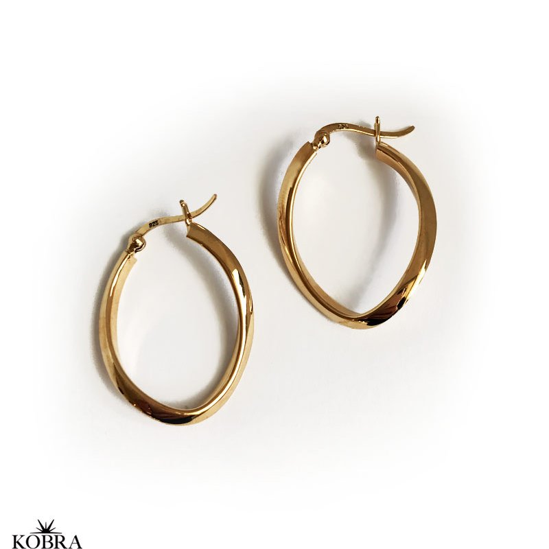 "Rosemary" oval earrings in 18 carat gold plated