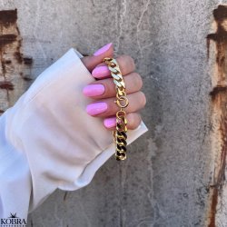 "Clinton" 10mm panzer armbånd forgyldt med 18 karat