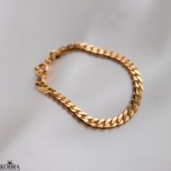 "Clinton" 18 karat forgyldt panzer 5 mm. armbnd