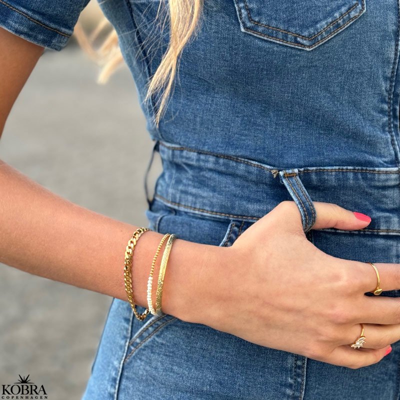 "Clinton" 18 karat forgyldt panzer 5 mm. armbnd