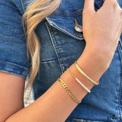 "Clinton" 18 karat forgyldt panzer 5 mm. armbnd