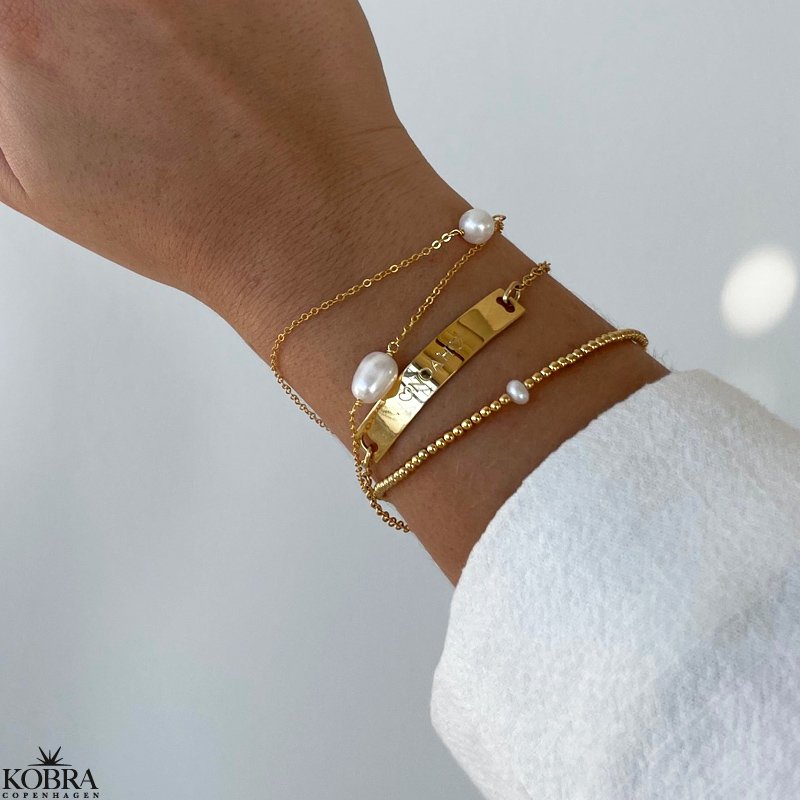 "Liverpool" guld armbnd med guldplade inklusiv gravering