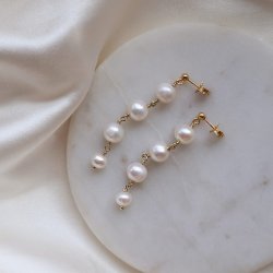 "Astrid" 18k forgyldte perle �reringe