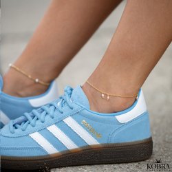 "Wilma" anklechain with pearls in 18 carat gold plated