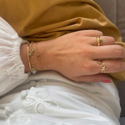 "Lilo" enkelt guld-armb�nd med lille hjerte