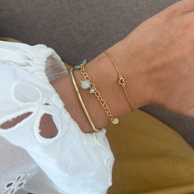 "Lilo" enkelt guld-armb�nd med lille hjerte