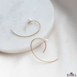"Celine" gold earrings with genuine freshwater pearls