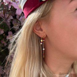 "Elina" guld retrde til Studenten med rde og hvide perler