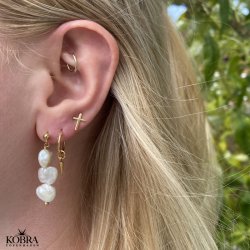 "Promise" Sm 18 karat forgyldte kors reringe