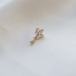 "Rosalee" piercing med dr�be og blade (1 stk.)