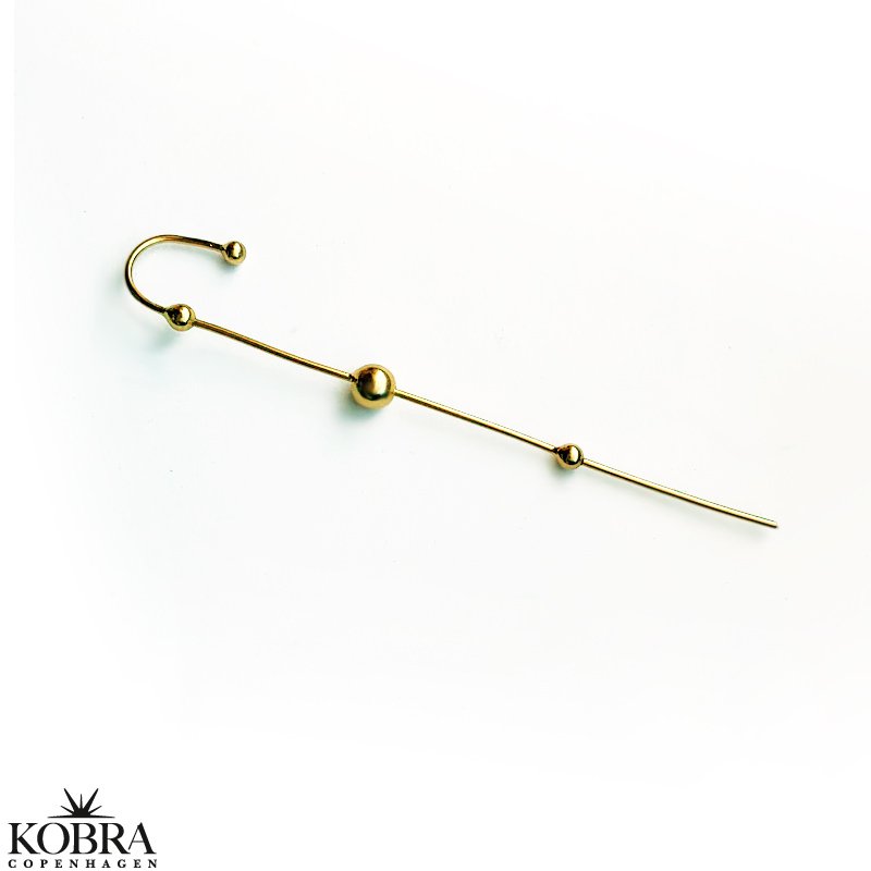 "Cayenne" 18 karat forgyldt earcuff / respyd med guldkugler