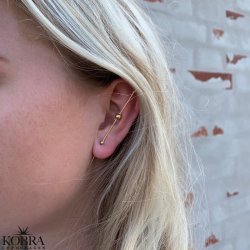 "Cayenne" 18 karat forgyldt earcuff / respyd med guldkugler