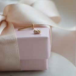 "Olive" Simple piercing with stone