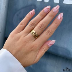 "Melbourne" guld ring med mnster