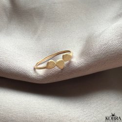 "Trena" enkel guld ring med blade