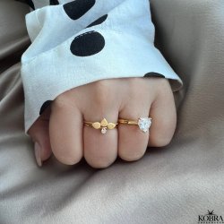 "Joy" guld hjerte ring med smuk zirkonia sten