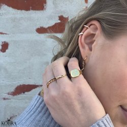 "Hawaii" 18 carat gold plated ring with white stones