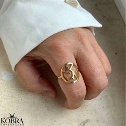 "Close To You" hndlavet guld ring med dine bogstaver