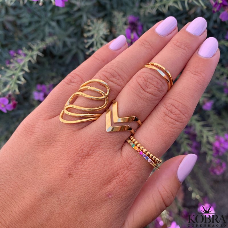 Double Lennox ring in gold