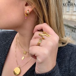 "Silvia" 18 karat forgyldte sm creolere i snoet design