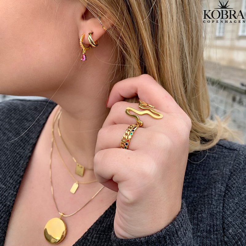 "Silvia" 18 karat forgyldte sm creolere i snoet design