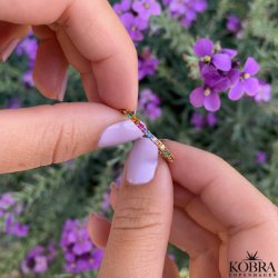 "Hawaii" 18 karat forgyldt ring med multifarvet sten