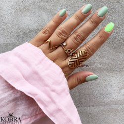 "Hawaii" 18 karat forgyldt ring med multifarvet sten