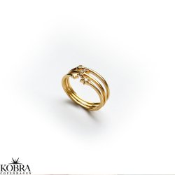 "Sun, Moon and Star" 18 karat forgyldt ringe