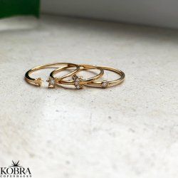 "Sun, Moon and Star" 18 karat forgyldt ringe