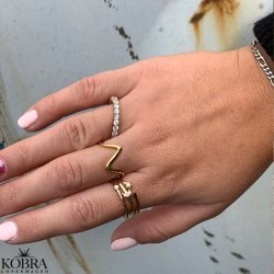 "Sun, Moon and Star" 18 karat forgyldt ringe