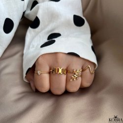 "Wave" 18 carat goldplated wavy ring