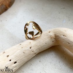 Wonderful "World" ring i 18 karat forgyldt