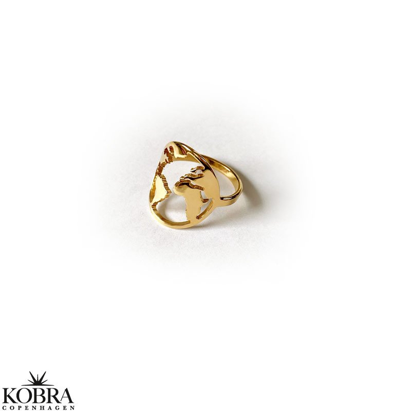 Wonderful "World" ring i 18 karat forgyldt