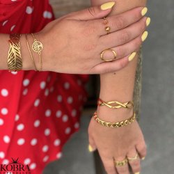 "Serena" 14 karat forgyldt armbnd med sm led