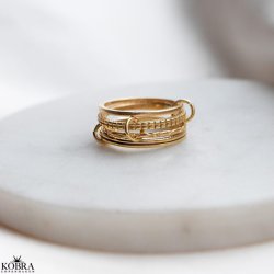 "Nikki" stacking, stress fidget ringe i guld