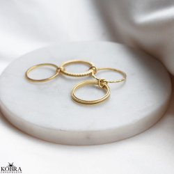 "Nikki" stacking, stress fidget ringe i guld