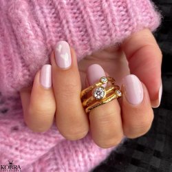 "Madalina" 18 carat gold plated 3-in-1 ring with stones